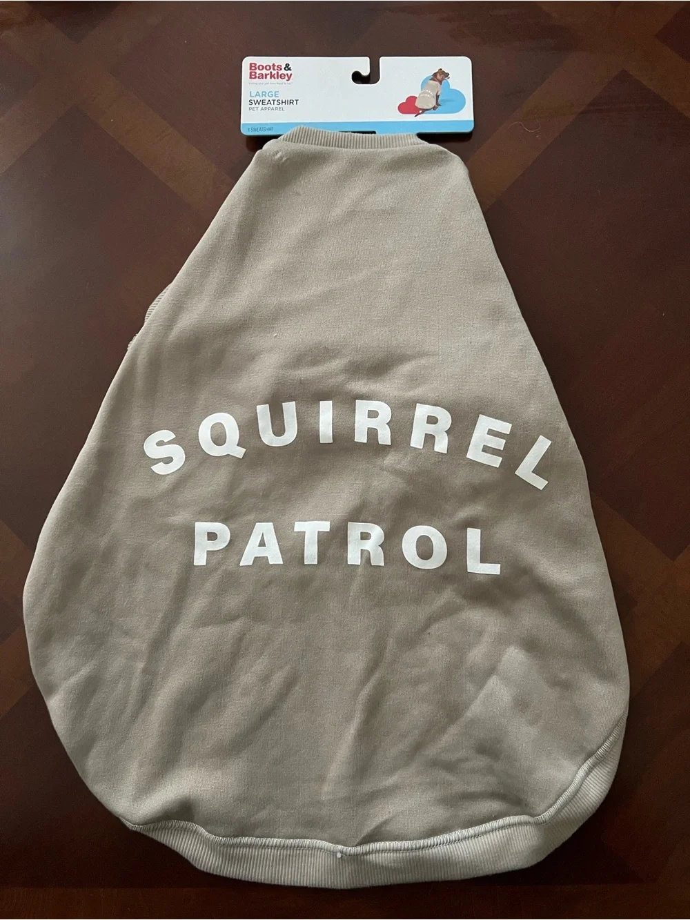 Boots & Barkley Squirrel Patrol Dog Sweatshirt - size large NEW